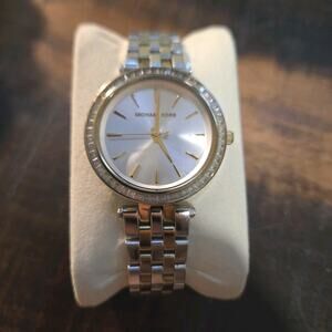 MICHAEL KORS MK3405 MINI DARCI WOMENS SILVER & GOLD STAINLESS STEEL